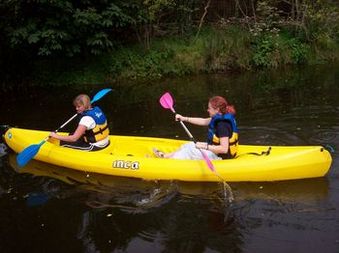 Kayaking at the bottom of the garden 